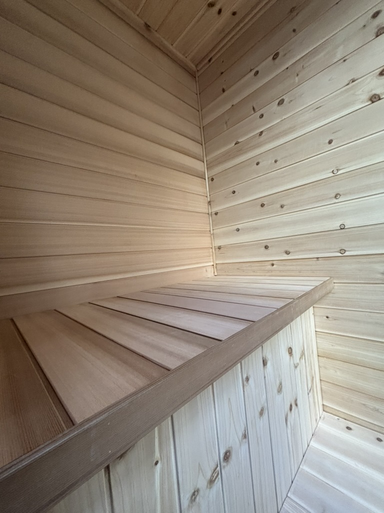 Anywhere Sauna cedar bench detail
