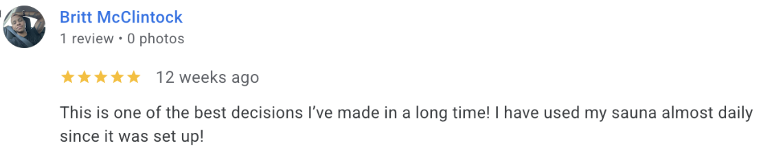 Google review: One of the best decisions I've made in a long time!